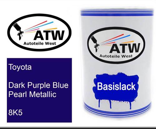 Toyota, Dark Purple Blue Pearl Metallic, 8K5: 500ml Lackdose, von ATW Autoteile West.